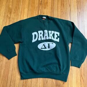 Vintage Drake Sweatshirt Mens XL Signal Crew Green College Shirt